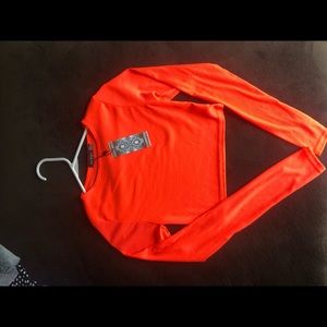 Boohoo long sleeve crop top